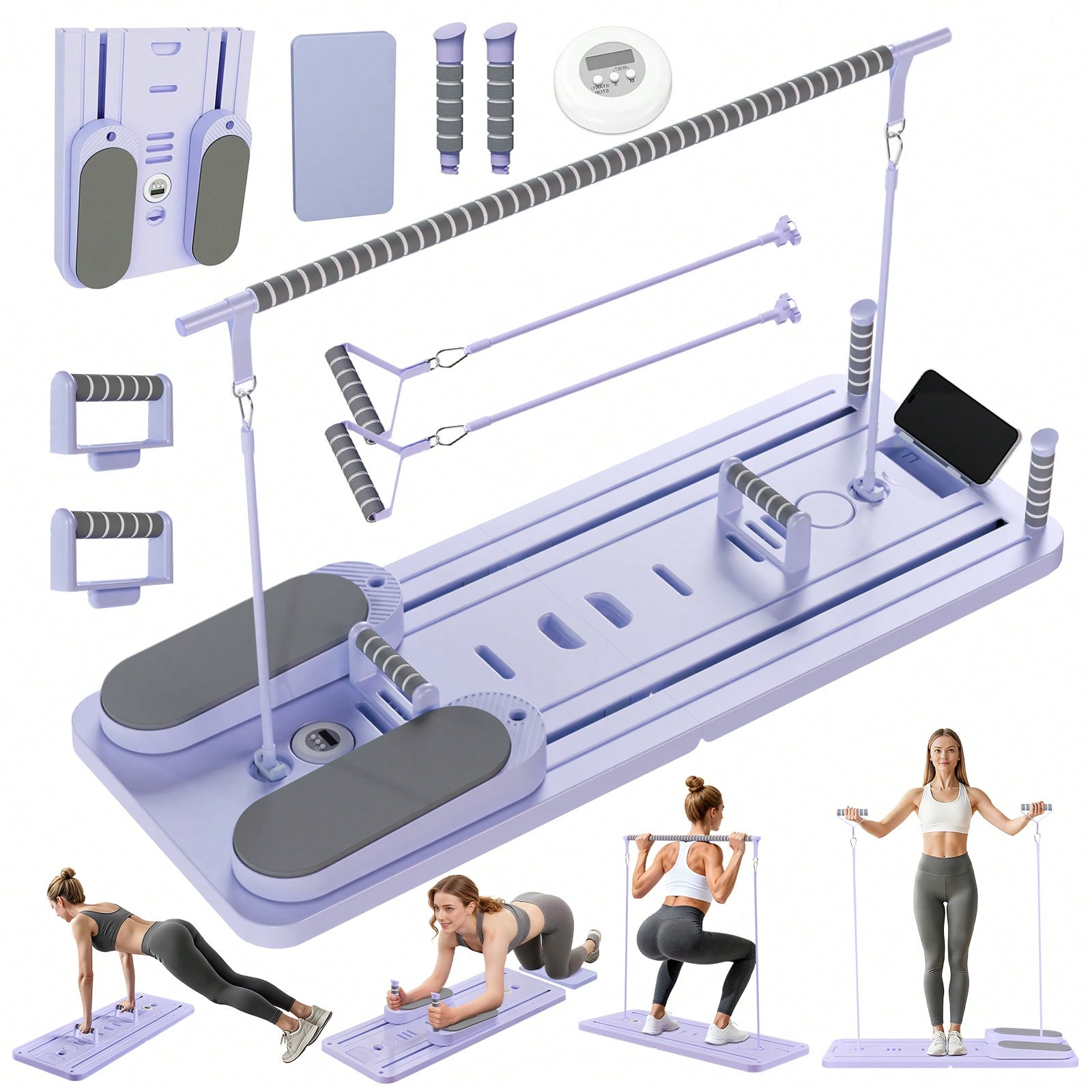 Pilates & Yoga Elastic Band - Barlı Pilates Reformer, Telefon Tutuculu Pilates