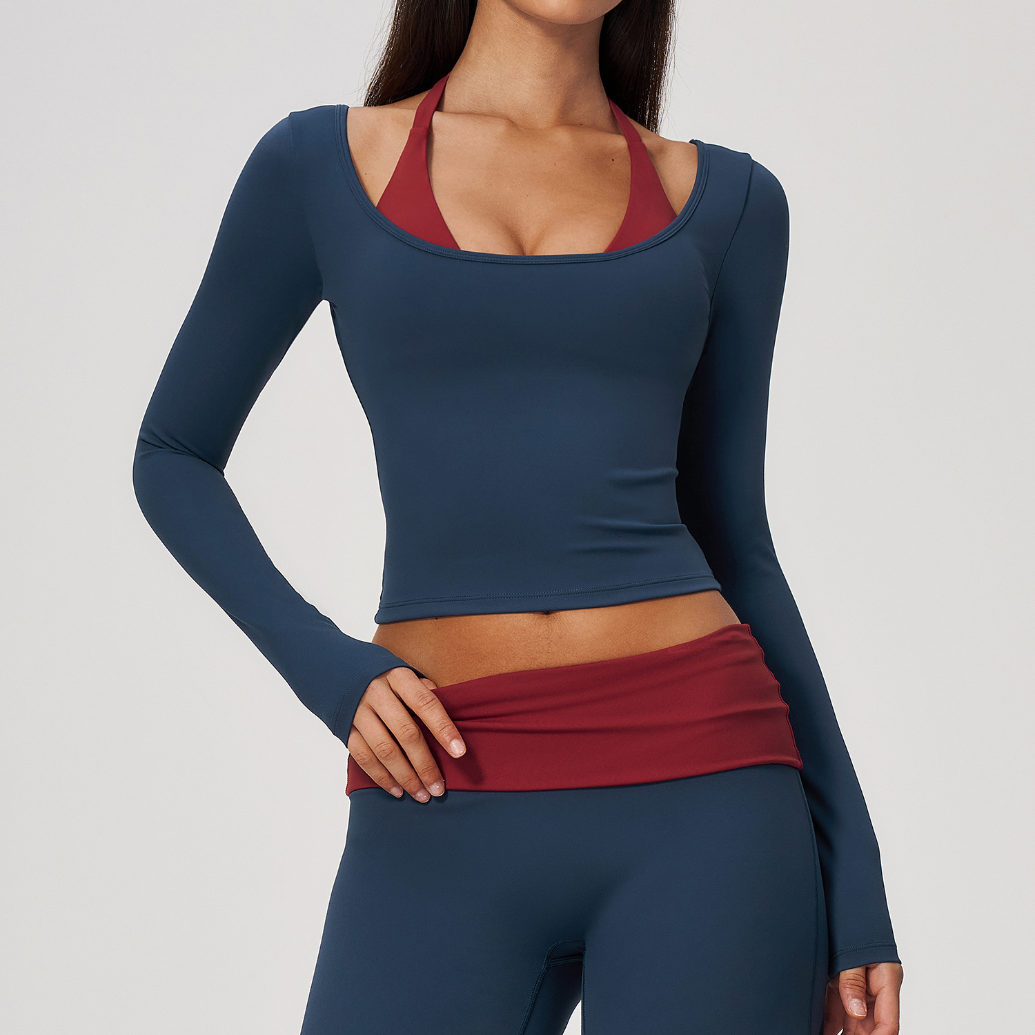 Yoga Strap Cotton - 2'si 1 Arada Sahte İki Parçalı